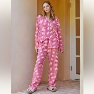 NWT Piyama Marlon long sleeve and pant sleep set Rattan In Rasperrt Women's XXL
